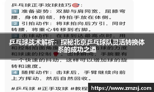 乒乓球战术解析：探秘北京乒乓球队灵活转换体系的成功之道